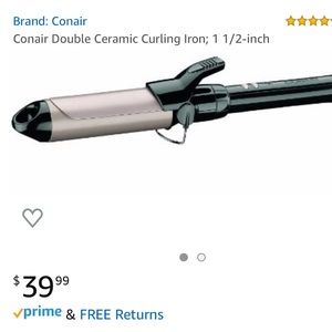 Conair Double Ceramic Curling Iron; 1.5 inch NWOB